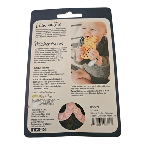 NEW Itzy Ritzy Silicone Baby Teether Toy Shower Gift BPA Free Rainbow 🌈 - Picture 2 of 3